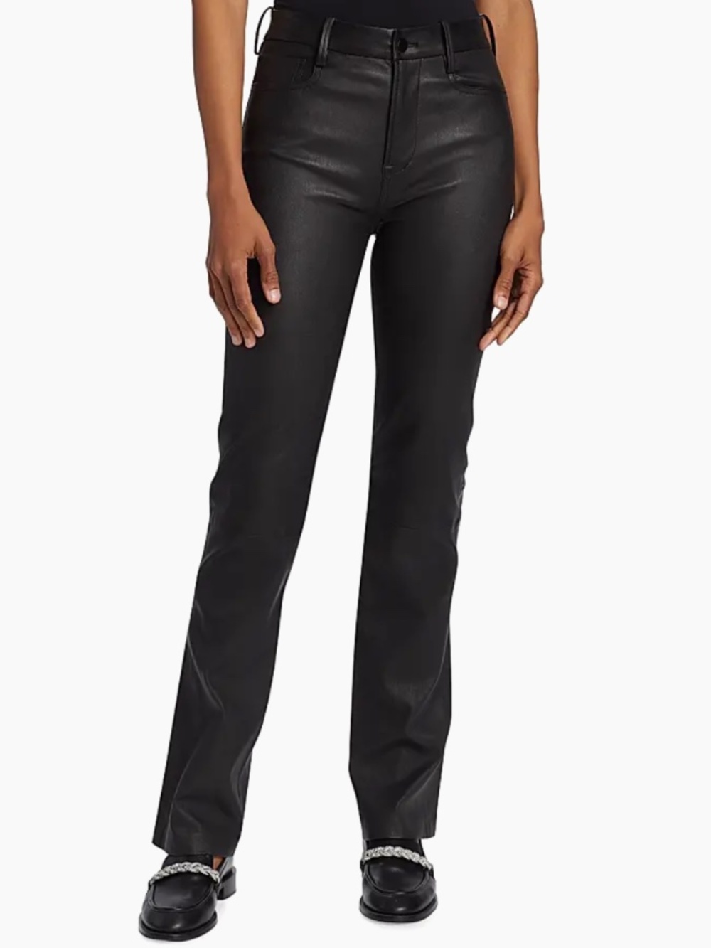 VINCE Stretch Bootcut Leather Pants in Black: Sz 6 - Picture 4 of 11